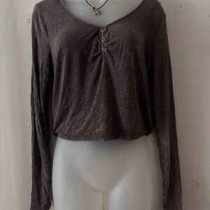 Arizona Jean & Co.: Long sleeve cropped blouse